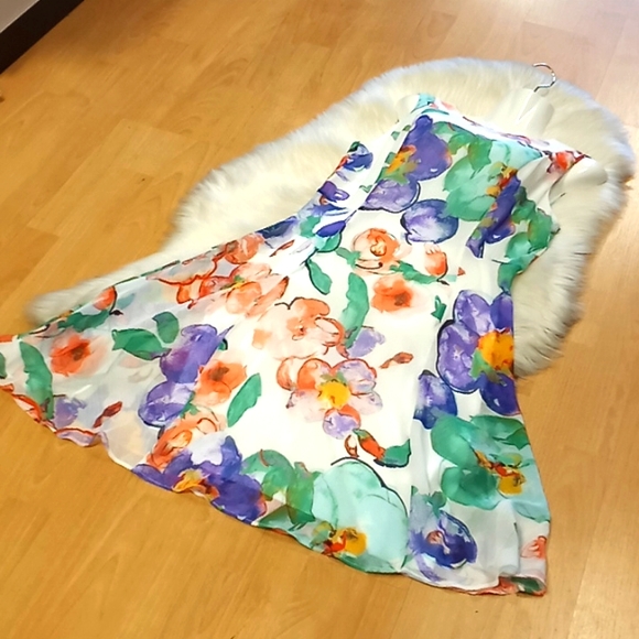 DKNY Crepe Floral Midi Dress - Picture 8 of 13